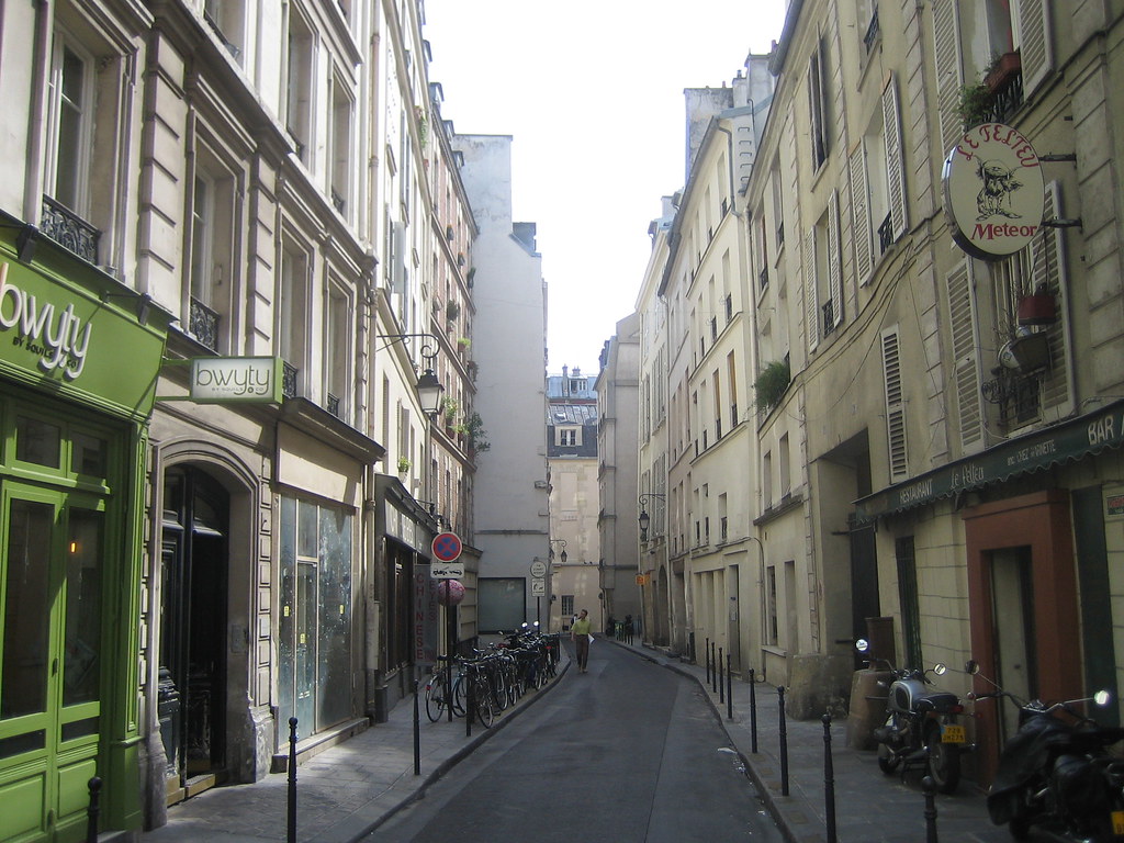 Paris Street with Bikes and Motorcycles Pat Guiney Flickr