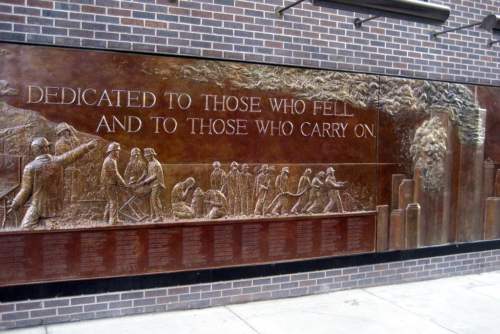 NYC Financial District FDNY Ten House FDNY Memorial Wall a photo