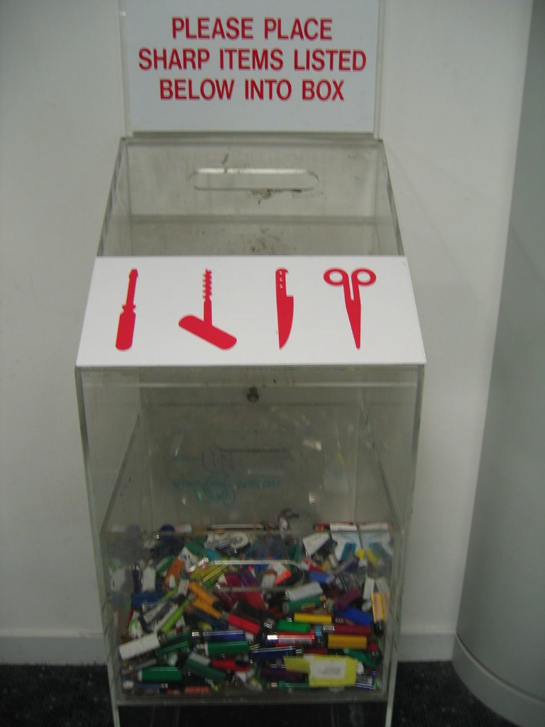 sharp objects Sharp objects bin at Bristol airport, strang… Flickr