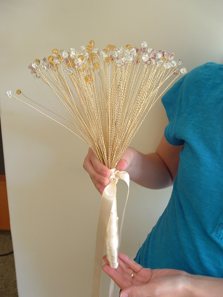 Finished beaded bouquet 9. Wrap ribbon around the stem to … Flickr