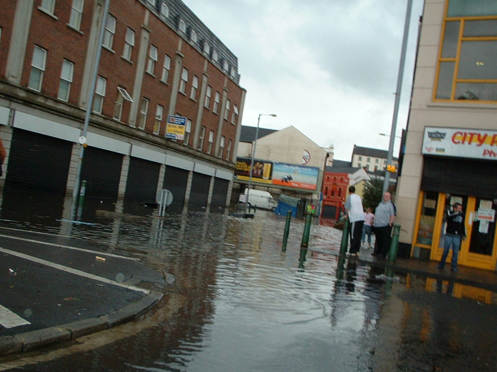 Flooding in William Street, Derry, Ireland teecee46 Flickr