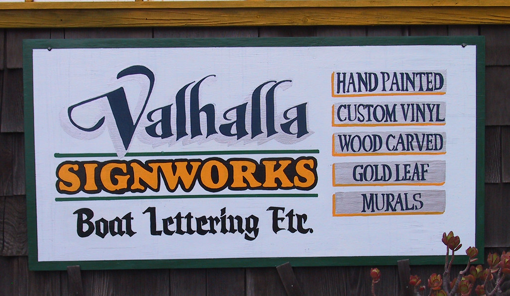 Valhalla shop sign hand painted butterflute2001 Flickr