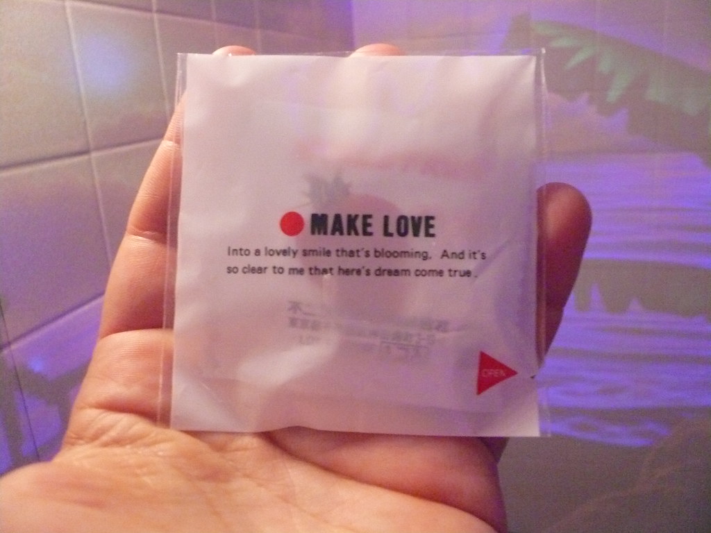 MAKE LOVE condom in Shibuya lovehotel, Tokyo, Japan.JPG Flickr