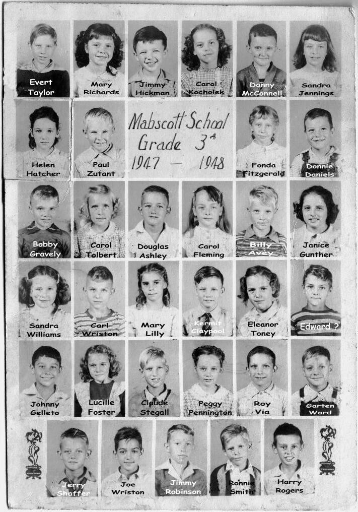 Mabscott School Photo courtesy of Helen Hatcher Curtis. Jeff Miller