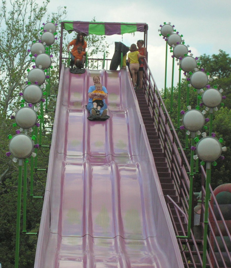Mandy and Trevor on the slide at Brandywine Picnic Park. Flickr