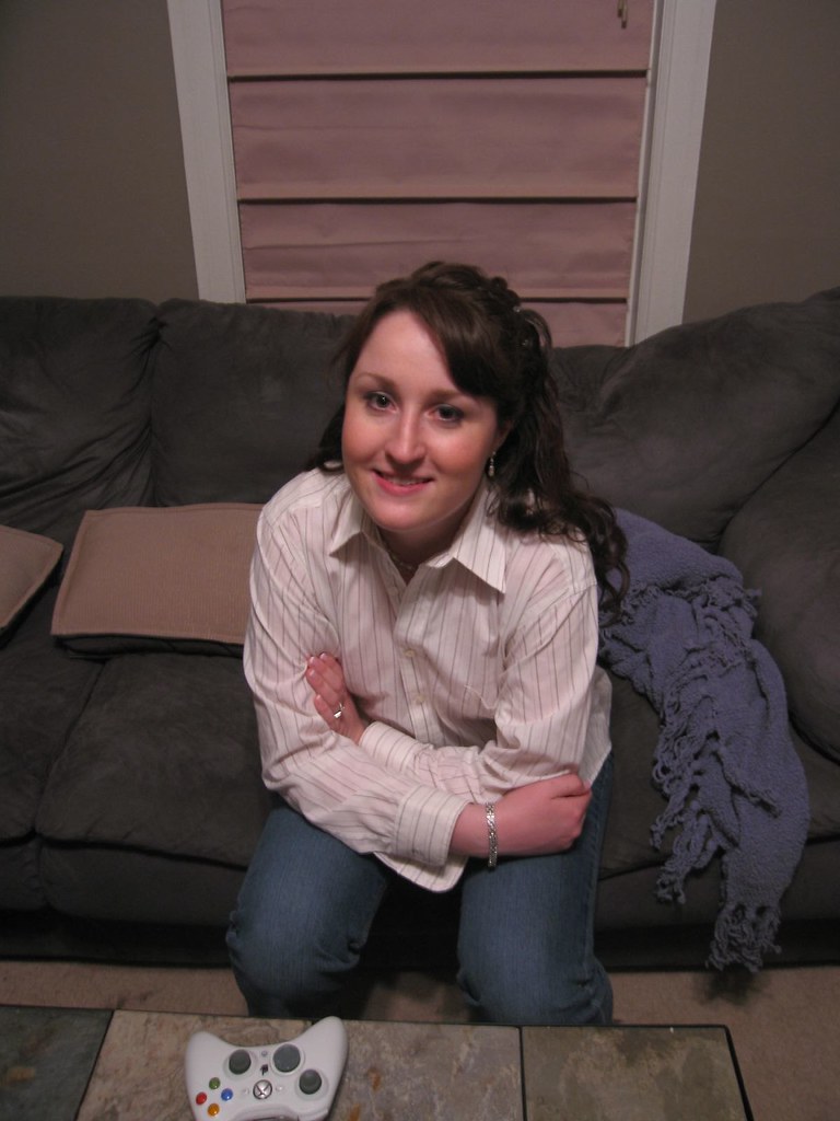 Milady My cute n' sexy wife, sitting before the Xbox contr… Flickr