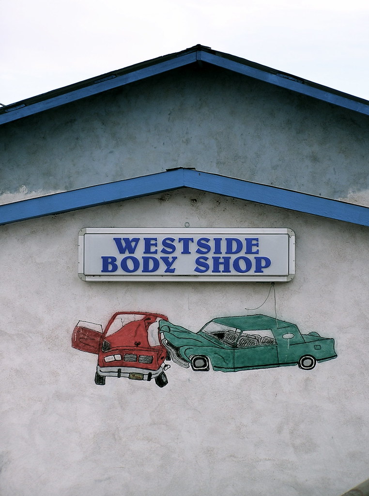 BODY SHOP Sign on a Body Shop in west Las Vegas, NM. Ama Laura Flickr