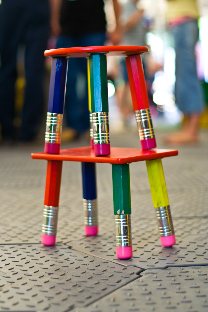 Pencil Stool These stools were awesome I wanted one. Micheal J