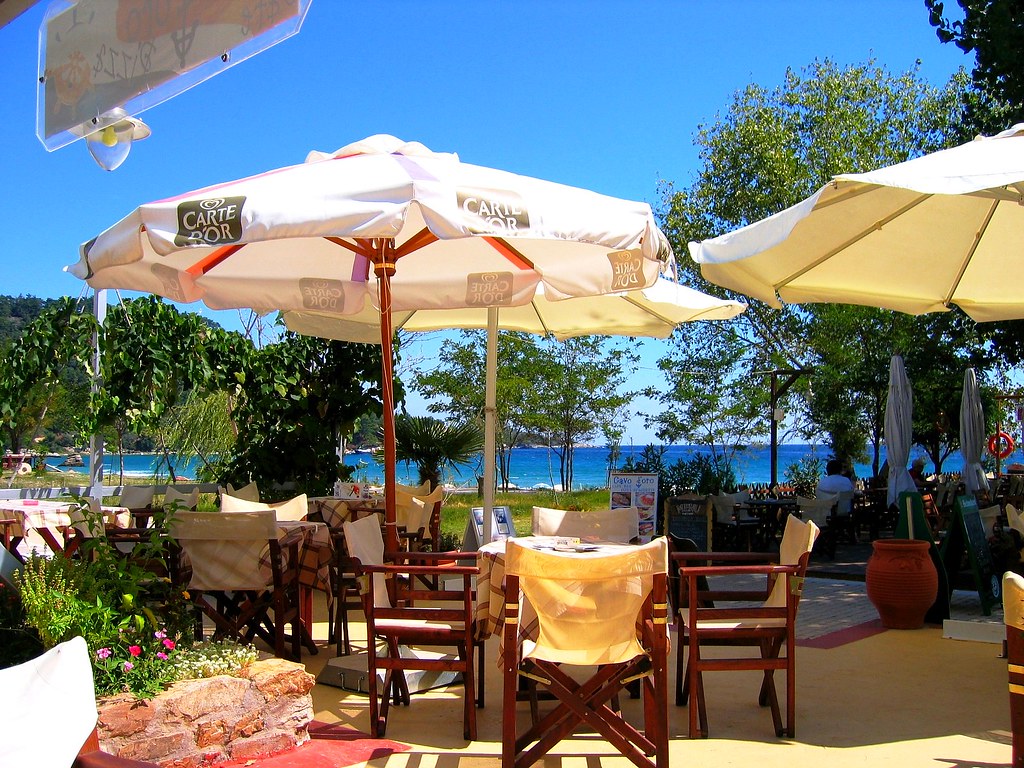 GOLDEN BEACH .THASSOS. GREECE. A taverna in Thasos .Greece… Flickr