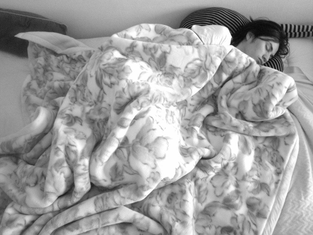 kitsune sleeps comfortable in bed with Rudy so sweet. Aaron Kawai