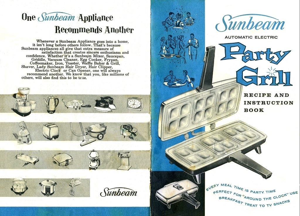 Sunbeam Party Grill Manual Sheet 1 Pages 28/1 Outside … Flickr