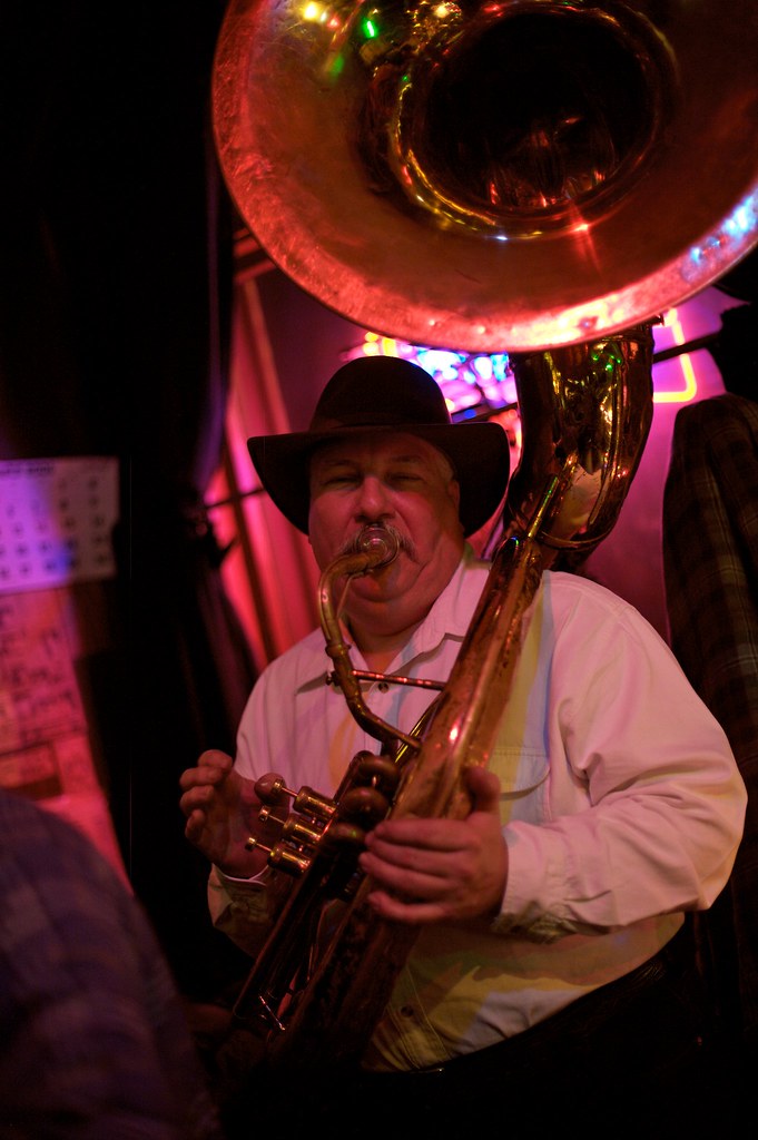 tuba dude He stood in the corner and played along, as he o… Flickr