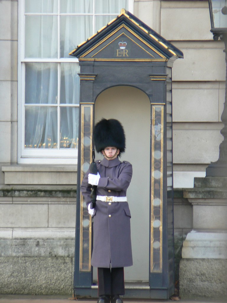 The guard inside the Buckingham Palace Queen's guard waiti… Flickr