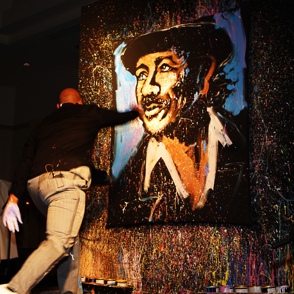 Throwing Paint David Garibaldi throws paint at his paint o… Flickr