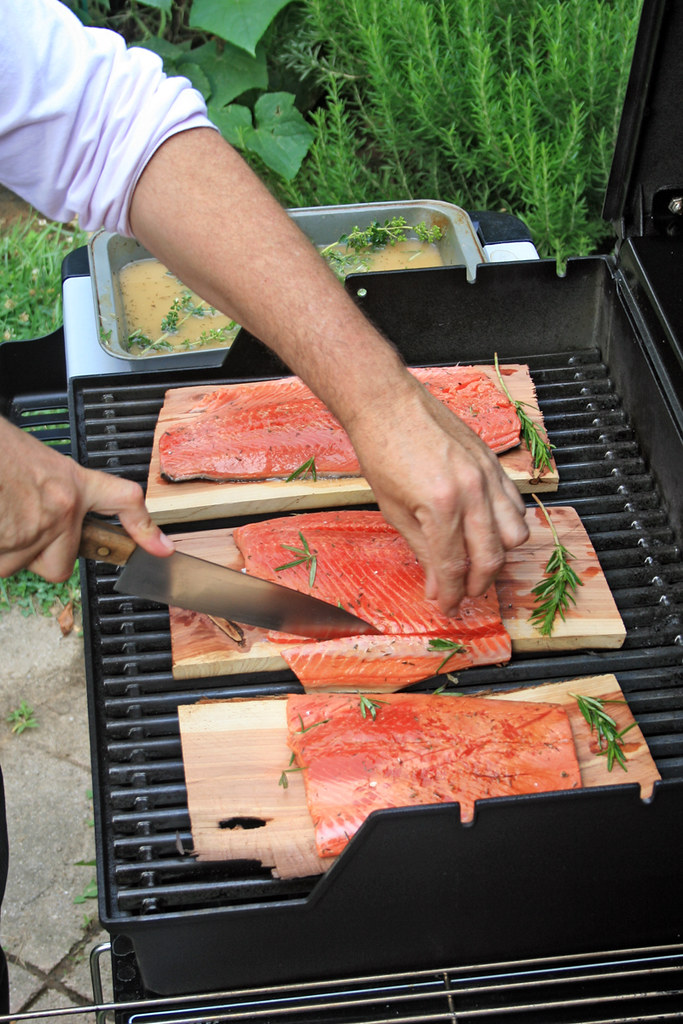 wild salmon grilled on a cedar plank Woodley’s Salmon Herb… Flickr