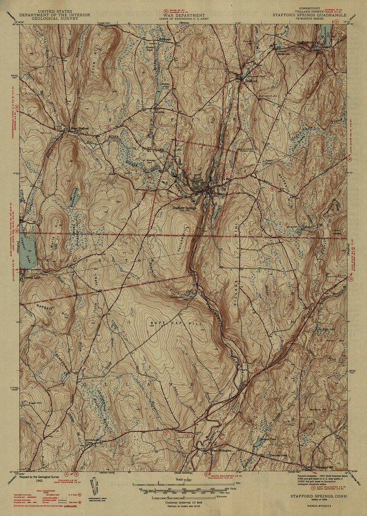 Stafford Springs Quadrangle 1946 USGS Topographic Map 1… Flickr