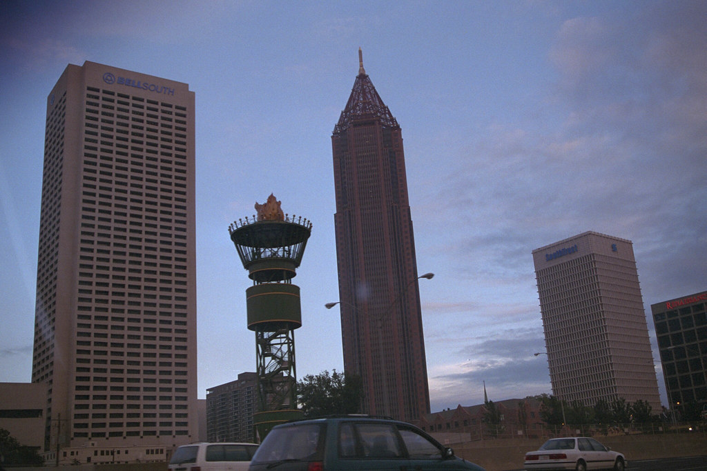 Atlanta, Stone Mountain city buildings and Olympic tower D… Flickr