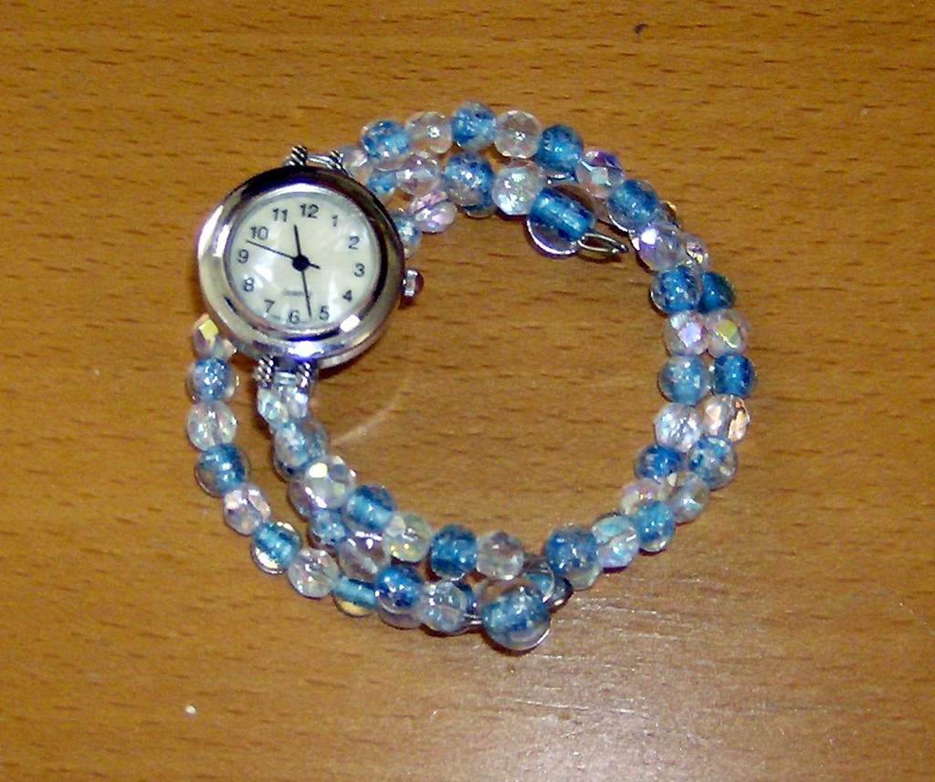 Bead Watch Band watch band from beads and memory wire Sally Mahoney