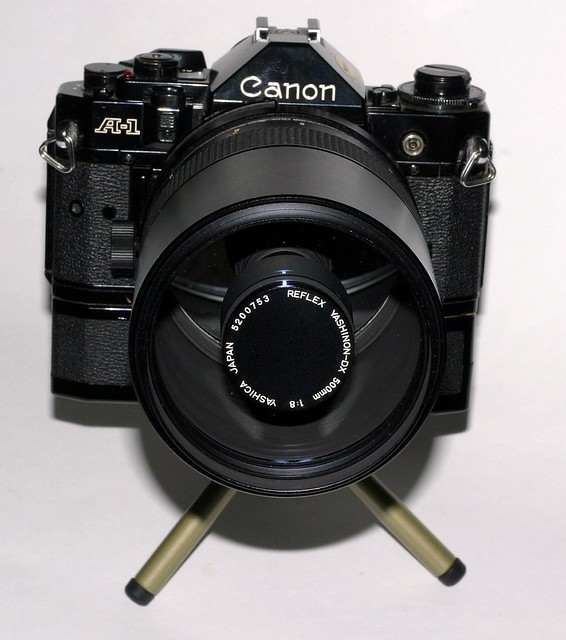 Canon A1 with Yashica 500mm f8.0 catadioptric reflex lens a photo on
