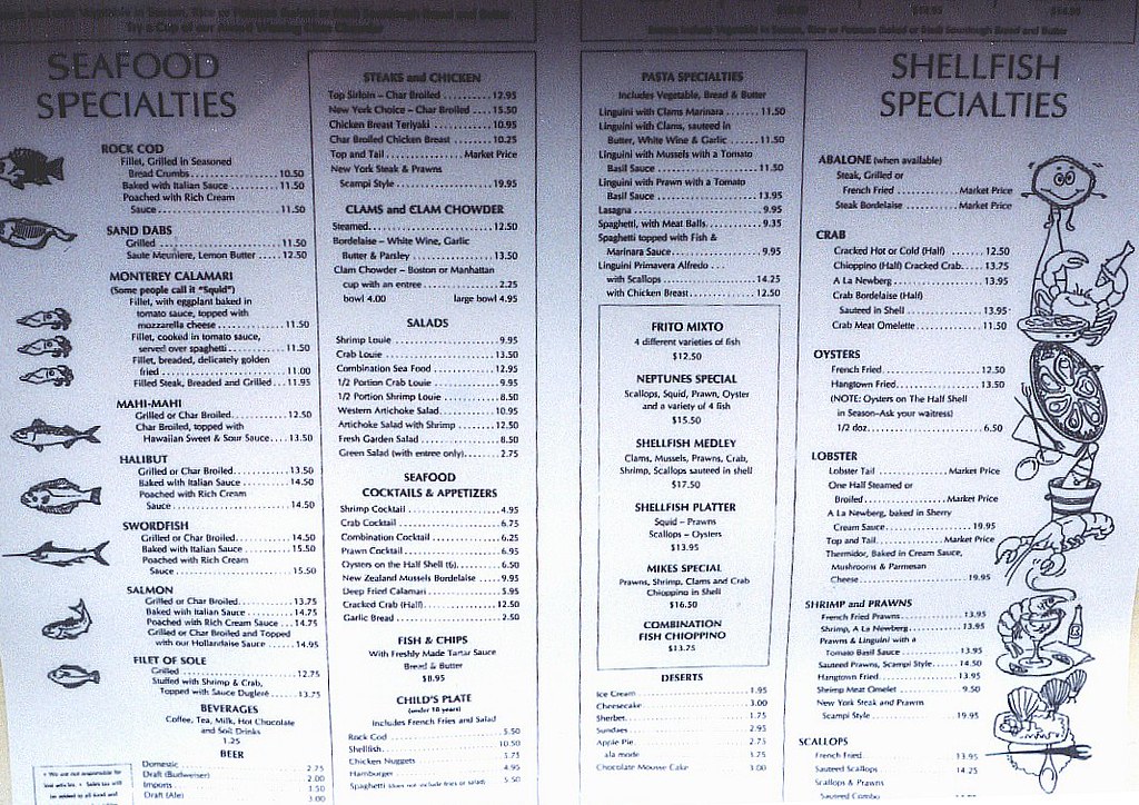 Monterey's Cannery Row restaurant menu I was eating 1 inch… Flickr
