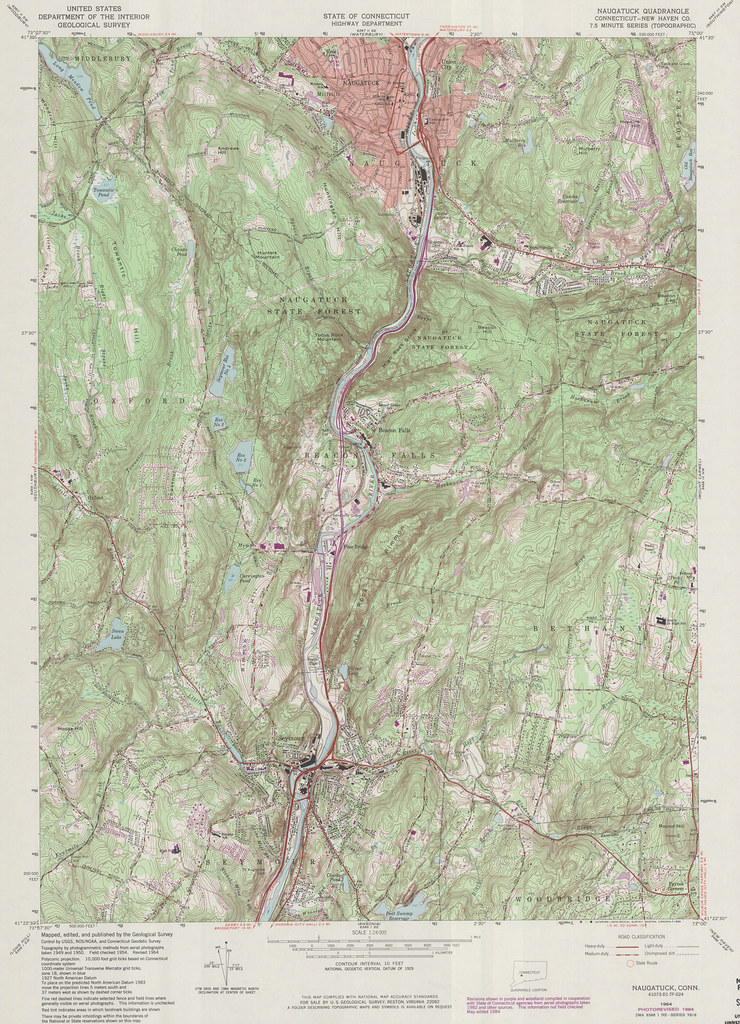 Naugatuck Quadrangle 1984 USGS Topographic Map 124,000 Flickr