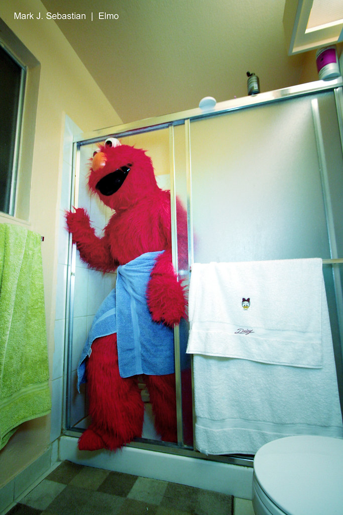 elmo (15854) Elmo emerges from a hot steamy shower Mark J… Flickr