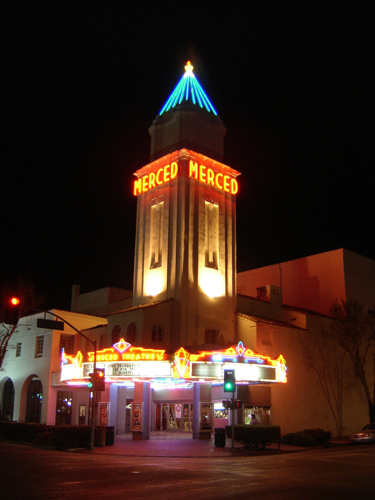 Merced Theater, tower neon This incredible theater appears… Flickr