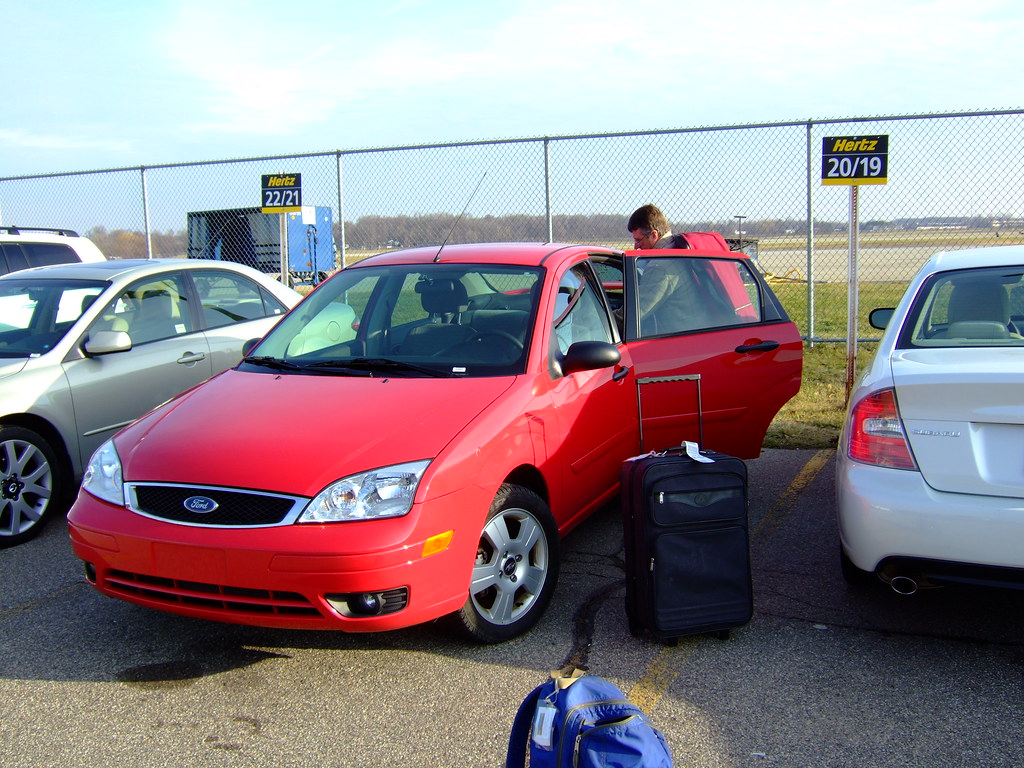 Rental car Picking up our Ford Focus at the Kalamazoo Airp