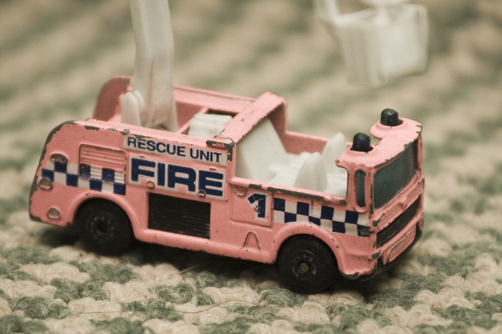 Toy Car Fire Truck 3 PINK mmm... Desaturated the red and t… Flickr