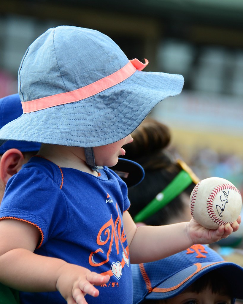 Baby at Spring Training Game Holding a baseball signed by … Flickr