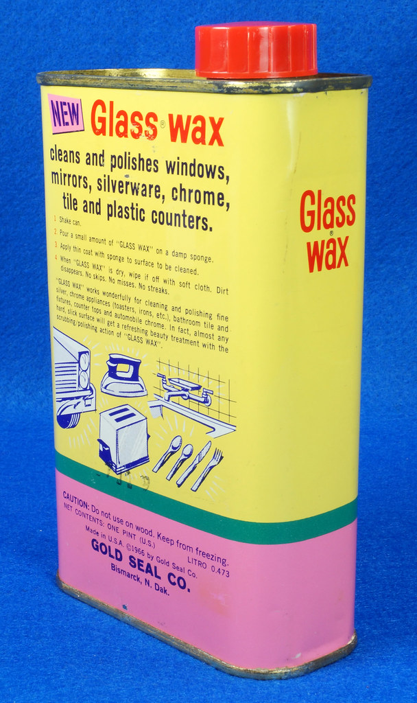 RD12079 Vintage GOLD SEAL GLASS WAX Yellow & Pink Tin Can … Flickr