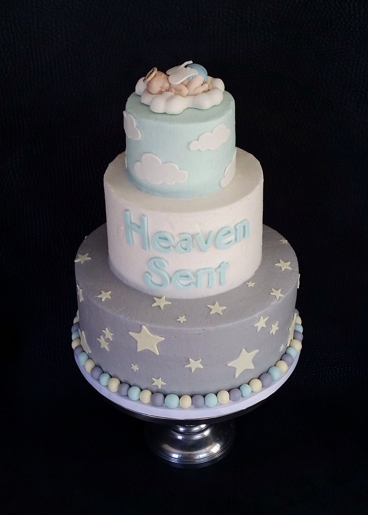 Heaven Sent Baby Shower Cake Heaven Sent baby shower cake … Flickr