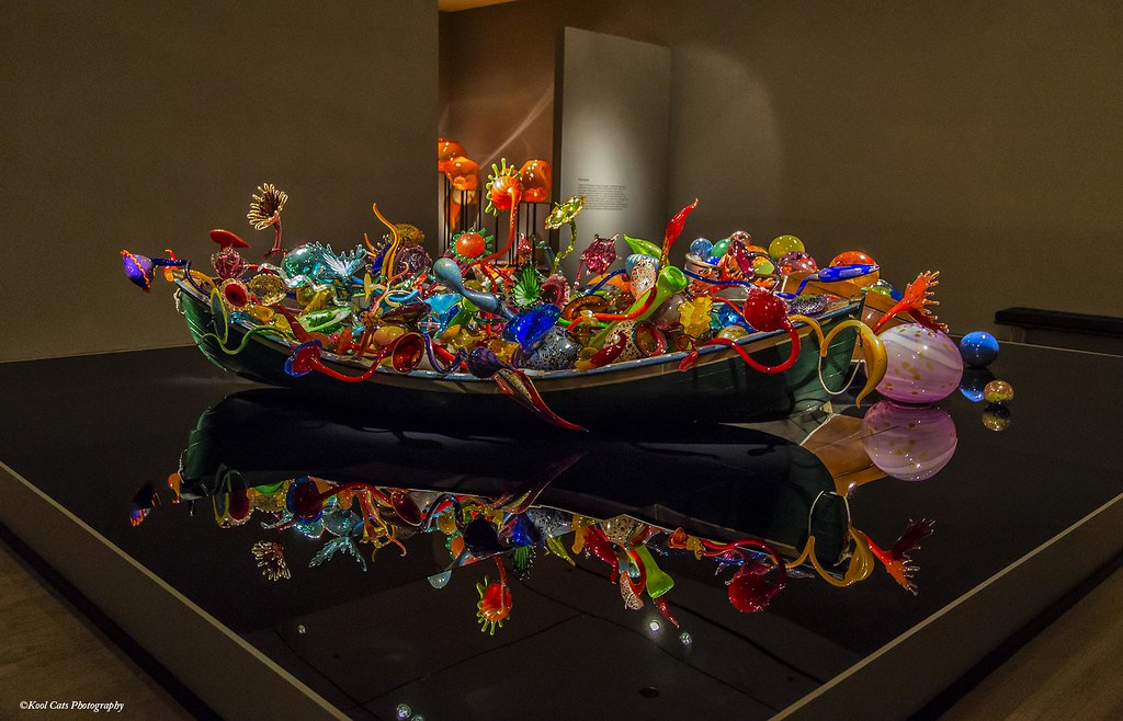 Abstract Glass Art A boat full of glass sculptures. Kool Cats
