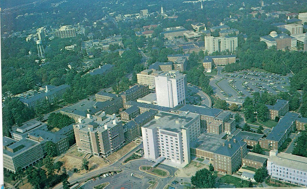 N.C. Memorial Hospital, Chapel Hill, NC 1975 aerial view s… Flickr