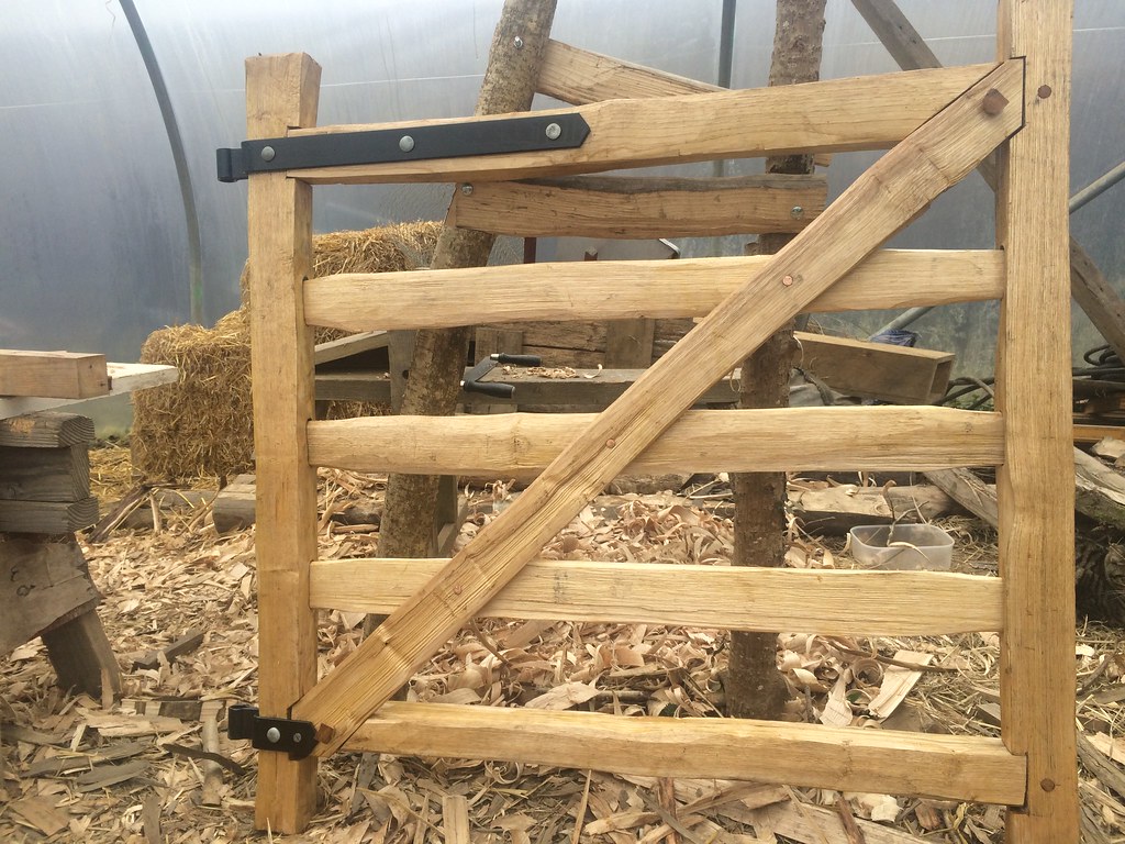Simple 4' chestnut field gate ready for hanging. Jeremy