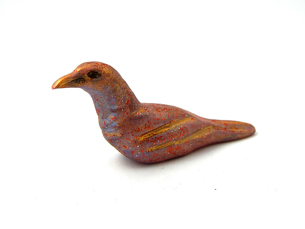 RoseGold Bird Figurine Polymer clay bird sculpture, hand… Flickr