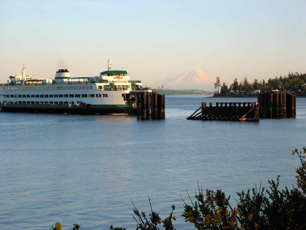 Kingston Ferry, Rainier Took this photo waiting for the fe… Flickr