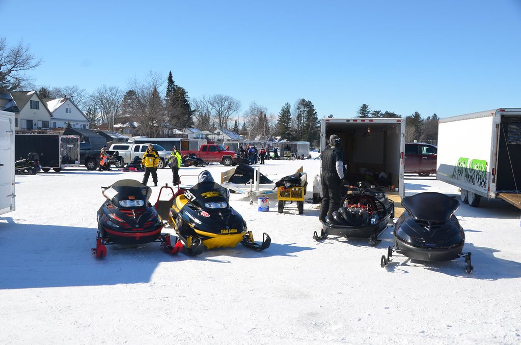 Snowmobile racing and show on Houghton Lake, Michigan a photo on