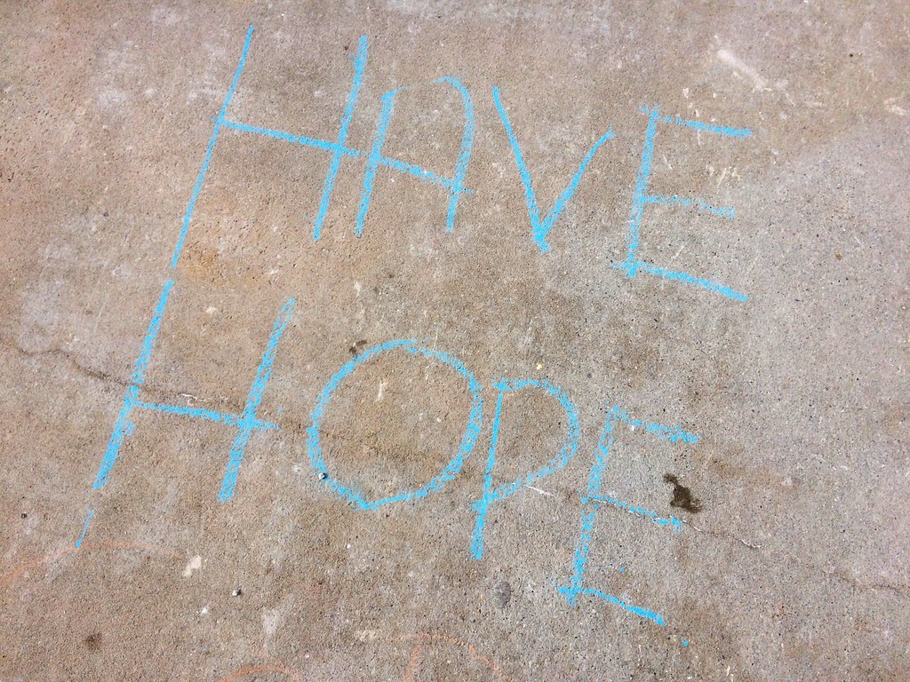 Have Hope Blue Bridge Sidewalk Chalk Graffiti Grand Rapids… Flickr