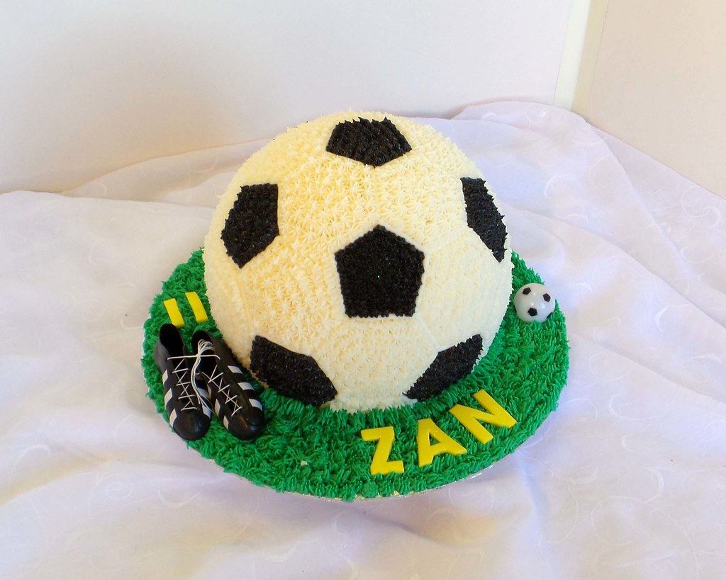 Piped soccer ball shaped birthday cake Willi Probst Bakery Flickr