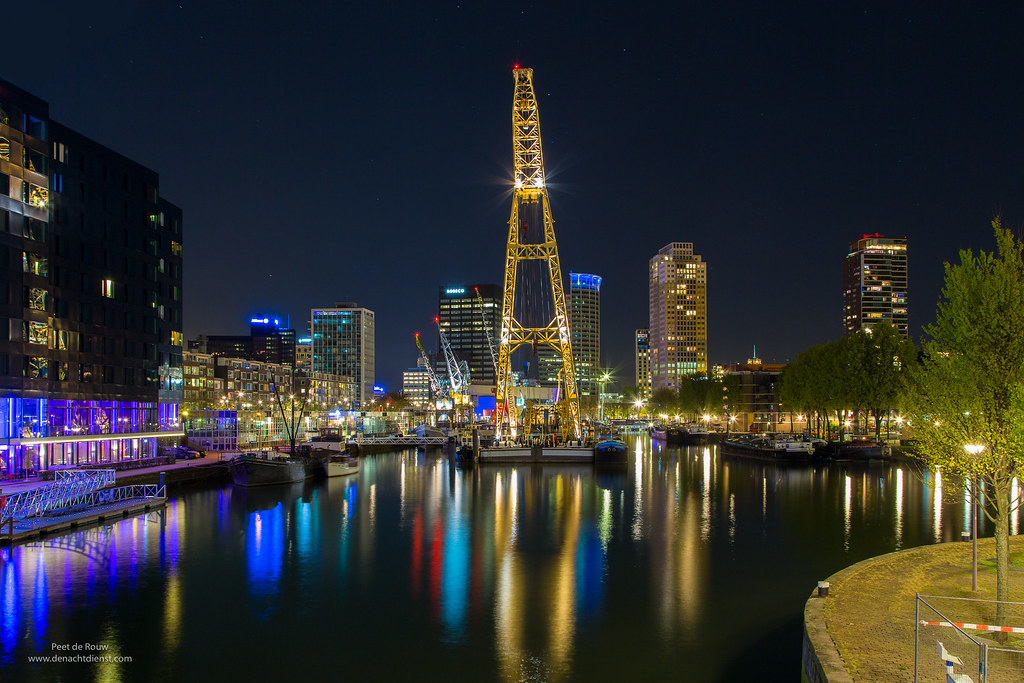 Rotterdam Leuvehaven Downtown Rotterdam at night Peet de Rouw Flickr