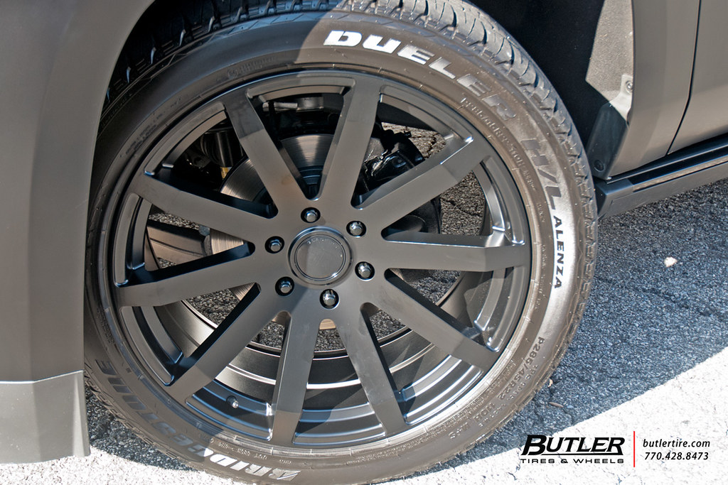 Matte Black GMC Denali with 22in Black Rhino Traverse Wheels and
