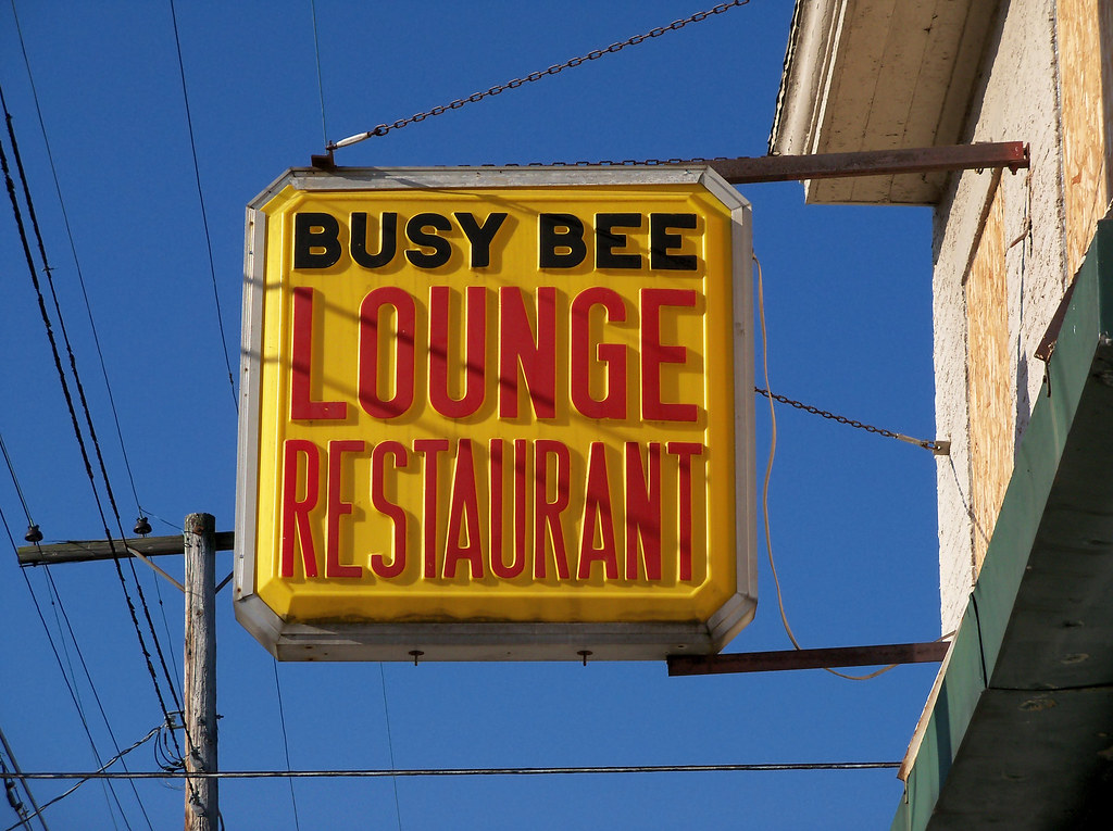 OH Wellsville Busy Bee Lounge Restaurant Plastic sign fo… Flickr