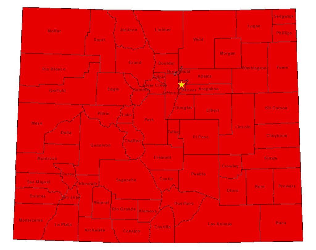 Counties I've Visited in Colorado The red counties represe… Flickr