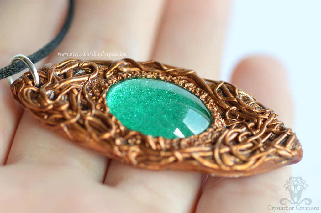 Magical Celtic Amulet Necklace polymer clay pendant Et… Flickr