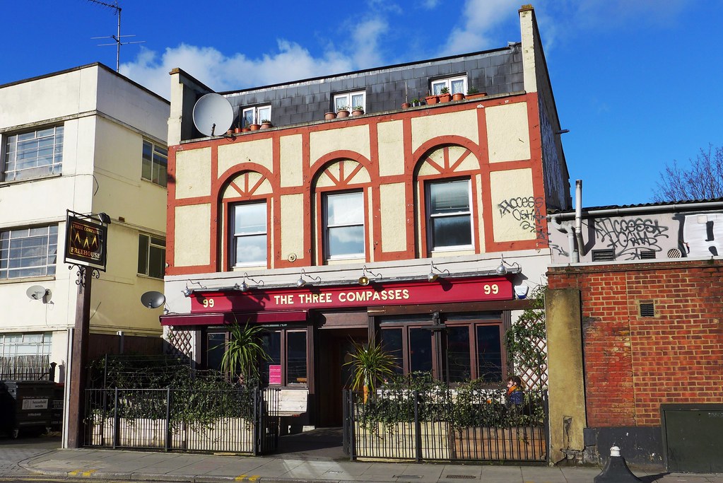 Three Compasses, Dalston, E8 Solitary pub at the back of D… Flickr