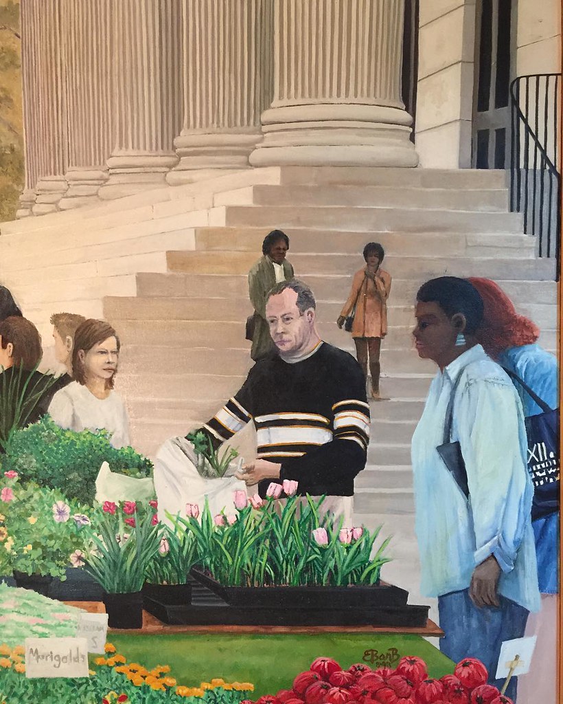 Borough Hall Greenmarket, 24X36", oil on canvas. brooklyn… Flickr