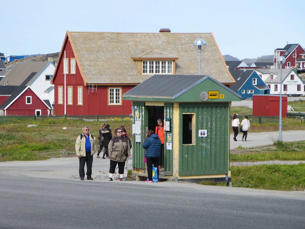 Nuuk Bus Stop Passengers await a city bus at a stop in Nuu… Flickr