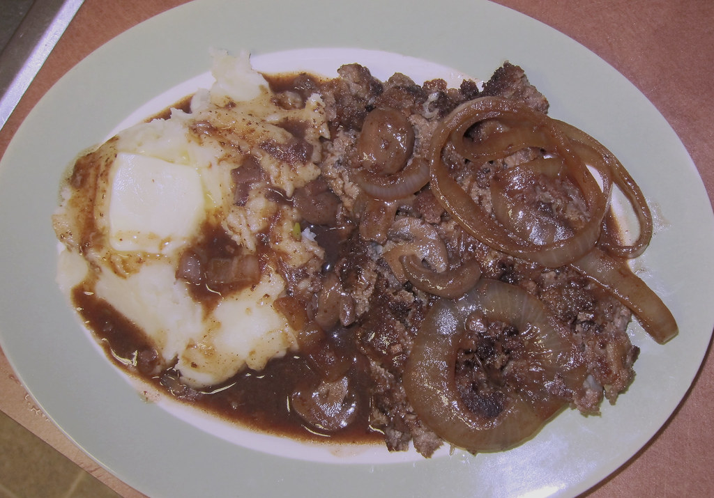 Southern_Style Hamburger steak, (with eggs, bread crumbs, … Flickr