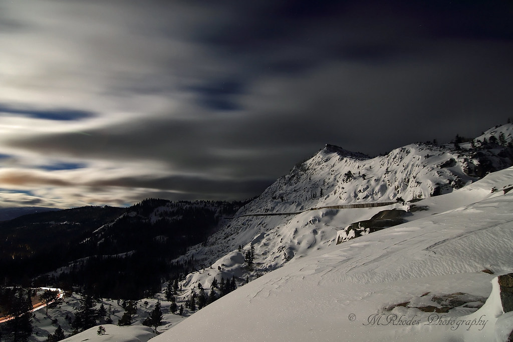 A full moon on the snow sheds Old Donner Pass Matthew Rhodes Flickr